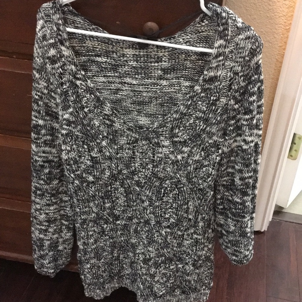 Black, white, silver sweater